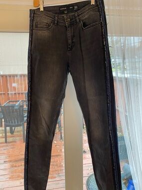 Long Tall Sally Jean women Skinny Washed Black Jeans with Side Stripe